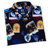RSVLTS Celestial Greetings KUNUFLEX Short Sleeve Shirt in Blue — detail 11