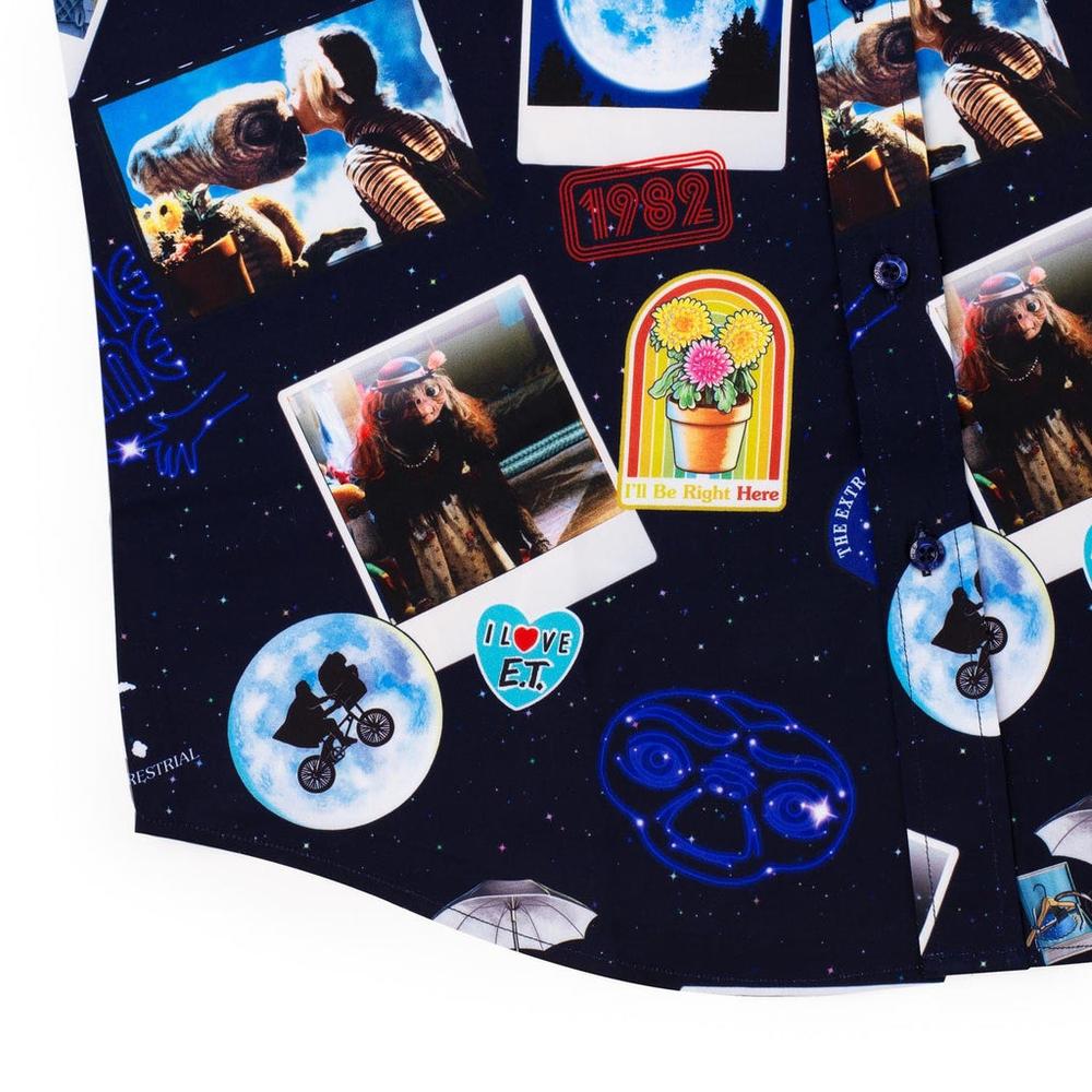 RSVLTS Celestial Greetings KUNUFLEX Short Sleeve Shirt in Blue — detail 6