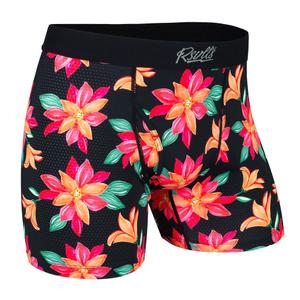 RSVLTS Moon Garden (Orange) Single-Pack Boxer Briefs in Black — front view