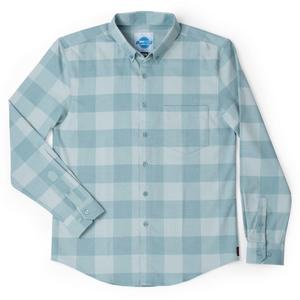 RSVLTS Flanny Tanner BorlandFlex Long Sleeve Flannel in Blue — front view