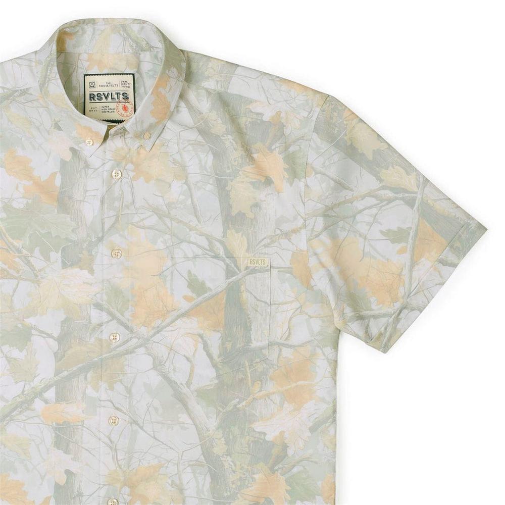 RSVLTS Into the Woods KUNUFLEX Short Sleeve Shirt in Gray — detail 6