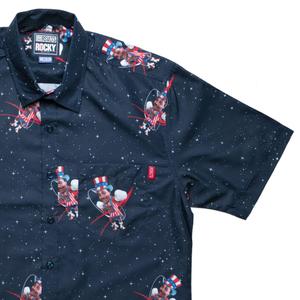 RSVLTS Apollo Creed KUNUFLEX Short Sleeve Shirt in Blue — front view