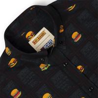 RSVLTS Burgers of the Day KUNUFLEX Short Sleeve Shirt in Black — detail 8