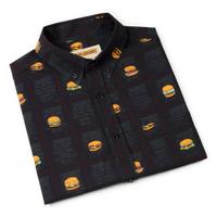 RSVLTS Burgers of the Day KUNUFLEX Short Sleeve Shirt in Black — detail 10