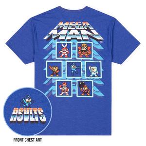 RSVLTS Mega Man ‘87 Crewneck Tee in Blue — front view