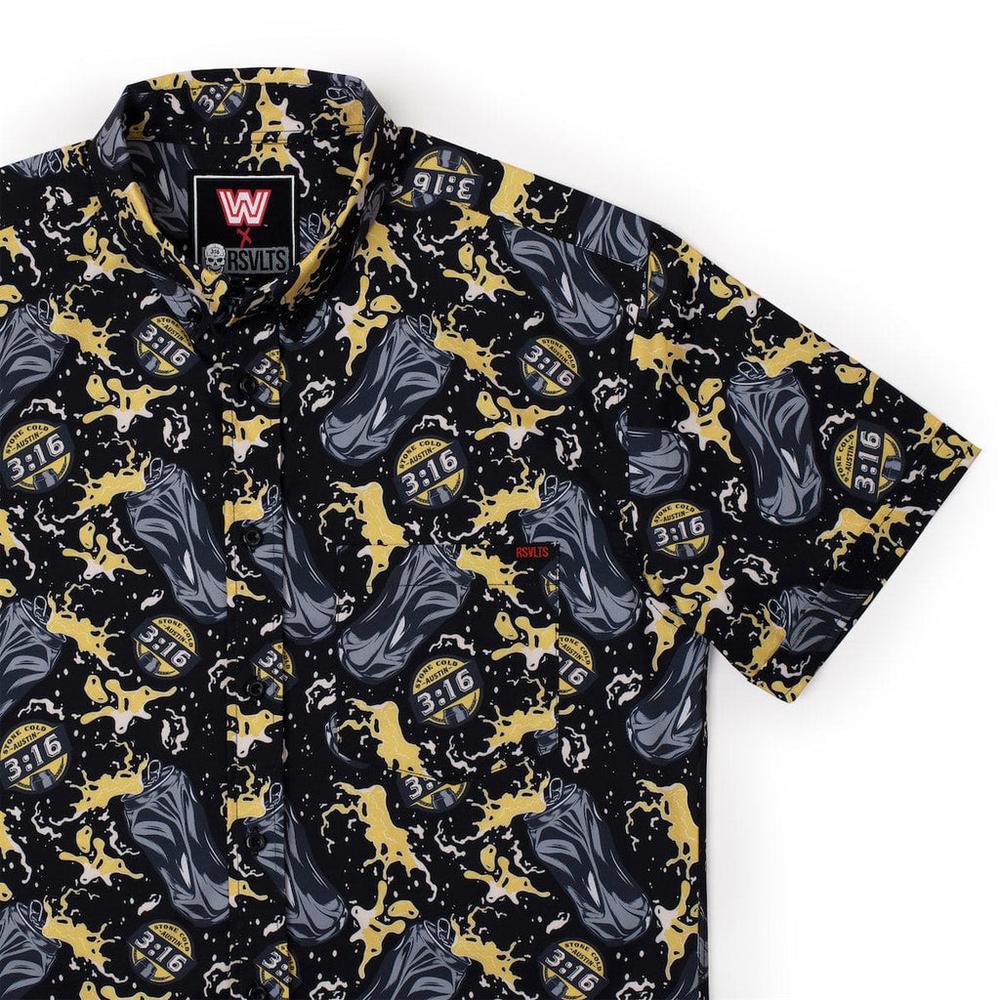 RSVLTS Can of Whoopass KUNUFLEX Short Sleeve Shirt in Black — detail 3