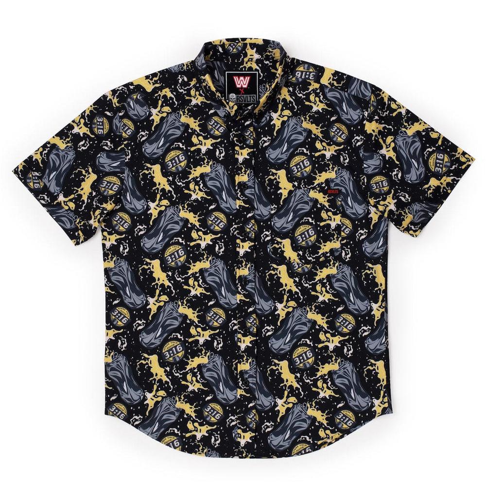 RSVLTS Can of Whoopass KUNUFLEX Short Sleeve Shirt in Black — detail 5