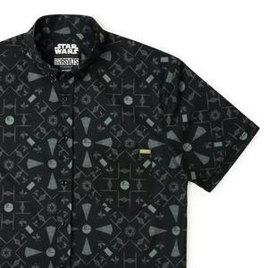 RSVLTS Grand Moff Couch KUNUFLEX Short Sleeve Shirt in Black — front view
