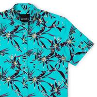 RSVLTS Loves Me Not KUNUFLEX Short Sleeve Shirt in Blue — front view