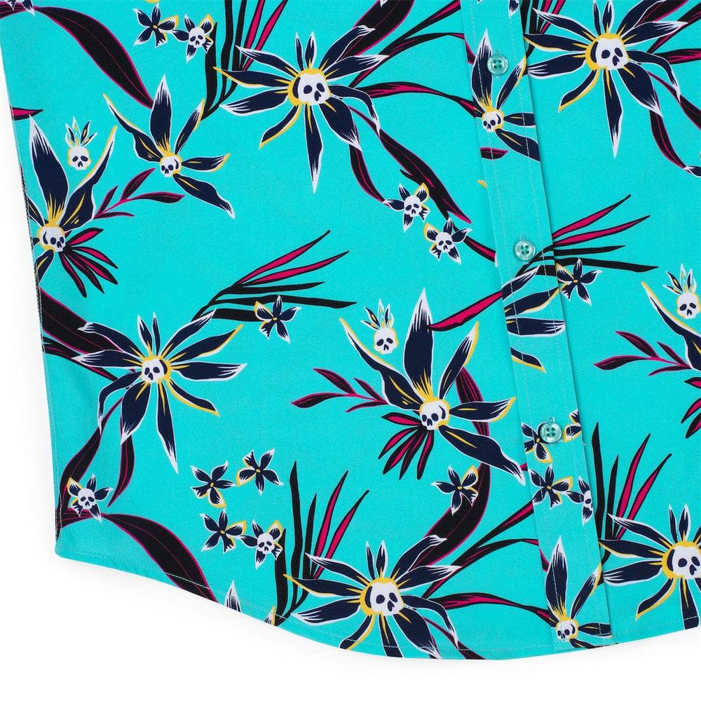 RSVLTS Loves Me Not KUNUFLEX Short Sleeve Shirt in Blue — detail 7