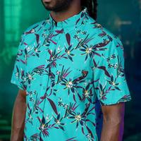 RSVLTS Loves Me Not KUNUFLEX Short Sleeve Shirt in Blue — detail 2