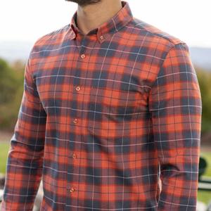 RSVLTS Plaid Pitt BorlandFlex Long Sleeve Flannel (2024 Fit) in Blue — front view