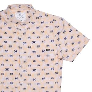 RSVLTS Rorschach KUNUFLEX Short Sleeve Shirt in Orange — front view