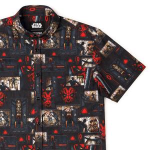 RSVLTS Only the Strongest Shall Rule KUNUFLEX Short Sleeve Shirt in Black — front view