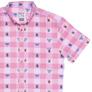 RSVLTS Picnic Buddies KUNUFLEX Short Sleeve Shirt in Red — front view