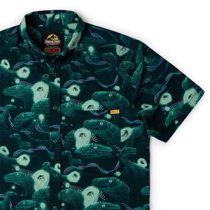 RSVLTS You Bred Raptors? KUNUFLEX Short Sleeve Shirt in Green — front view