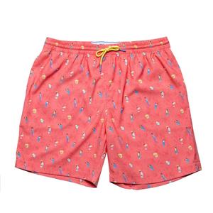 RSVLTS Tropical Flocktails Hybrid Shorts in Pink — front view