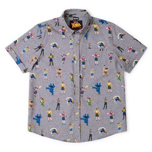 RSVLTS Remember, No Powers! Youth KUNUFLEX Short Sleeve Shirt in Gray — front view