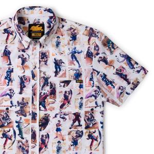 RSVLTS Ready To Fight KUNUFLEX Short Sleeve Shirt in White — front view