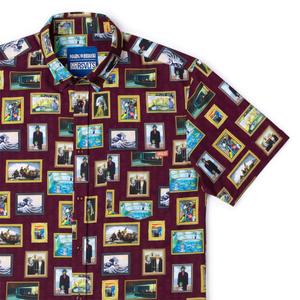 RSVLTS Museum of Modern Morrow KUNUFLEX Short Sleeve Shirt in Brown — front view