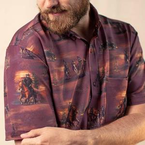 RSVLTS Tough & Merciless KUNUFLEX Short Sleeve Shirt in Brown — front view