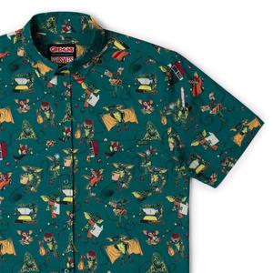 RSVLTS Midnight Mayhem KUNUFLEX Short Sleeve Shirt in Green — front view