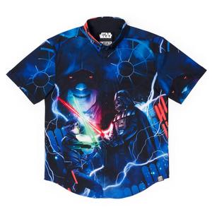RSVLTS Like My Father Before Me KUNUFLEX Short Sleeve Shirt in Blue — front view