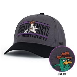 RSVLTS Doofenshmirtz Evil Incorporated 5-Panel Hat in Black — front view