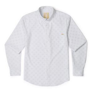 RSVLTS Deco Delight Long Sleeve Shirt in White — front view
