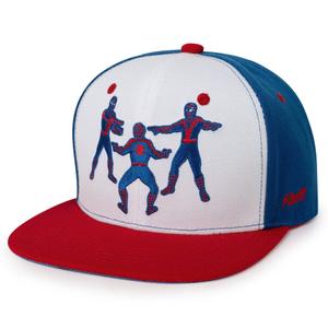 RSVLTS Web of Heroes Snapback Hat in Blue — front view