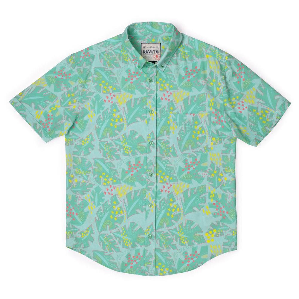 RSVLTS Wildberry Cove KUNUFLEX Short Sleeve Shirt in Green — detail 6