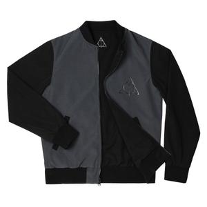 RSVLTS Deathly Hallows Reversible Bomber Jacket in Black — front view
