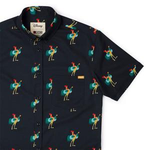RSVLTS Oo-De-Lally KUNUFLEX Short Sleeve Shirt in Black — front view