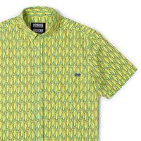 RSVLTS My Best Friend Plank KUNUFLEX Short Sleeve Shirt in Green — front view
