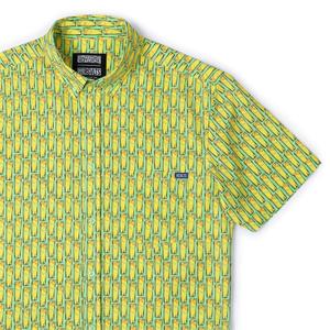RSVLTS My Best Friend Plank KUNUFLEX Short Sleeve Shirt in Green — front view