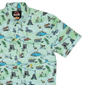 RSVLTS Park Map KUNUFLEX Short Sleeve Shirt in Green — front view