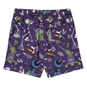 RSVLTS Doofenshmirtz Evil Incorporated Hybrid Shorts in Purple — front view