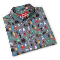 RSVLTS I Want to Believe KUNUFLEX Short Sleeve Shirt in Gray — detail 6