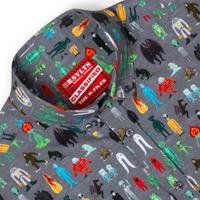 RSVLTS I Want to Believe KUNUFLEX Short Sleeve Shirt in Gray — detail 4