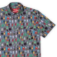 RSVLTS I Want to Believe KUNUFLEX Short Sleeve Shirt in Gray — front view