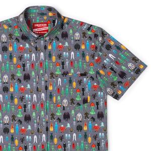 RSVLTS I Want to Believe KUNUFLEX Short Sleeve Shirt in Gray — front view