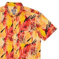 RSVLTS Blood L’Orange KUNUFLEX Short Sleeve Shirt in Orange — front view