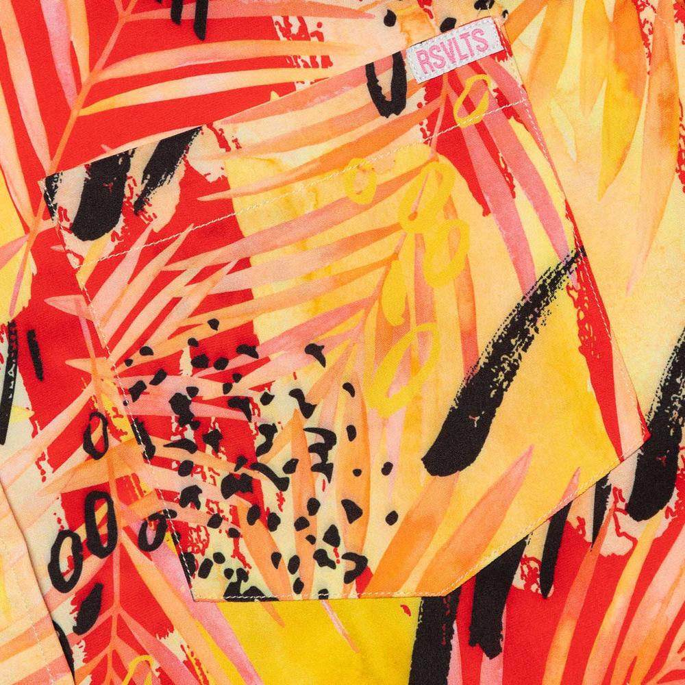 RSVLTS Blood L’Orange KUNUFLEX Short Sleeve Shirt in Orange — detail 5