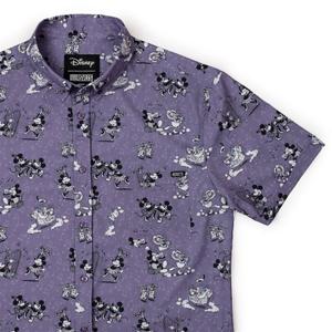 RSVLTS Dancing Toons KUNUFLEX Short Sleeve Shirt in Purple — front view