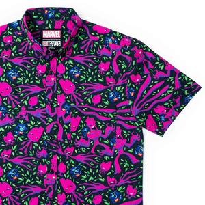 RSVLTS We Are Groot KUNUFLEX Short Sleeve Shirt in Purple — front view