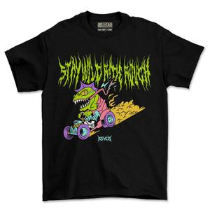 RSVLTS Speed Demon Crewneck Tee in Black — front view