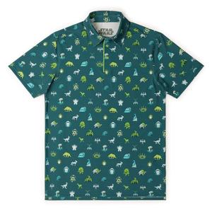 RSVLTS Encyclopedia Galactica All-Day Polo in Green — front view