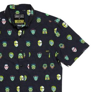 RSVLTS Fright Club KUNUFLEX Short Sleeve Shirt in Black — front view