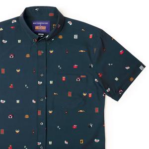 RSVLTS Lil Bowskis KUNUFLEX Short Sleeve Shirt in Blue — front view