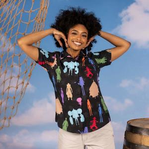 RSVLTS We Go! Women's KUNUFLEX Short Sleeve Shirt in Black — front view